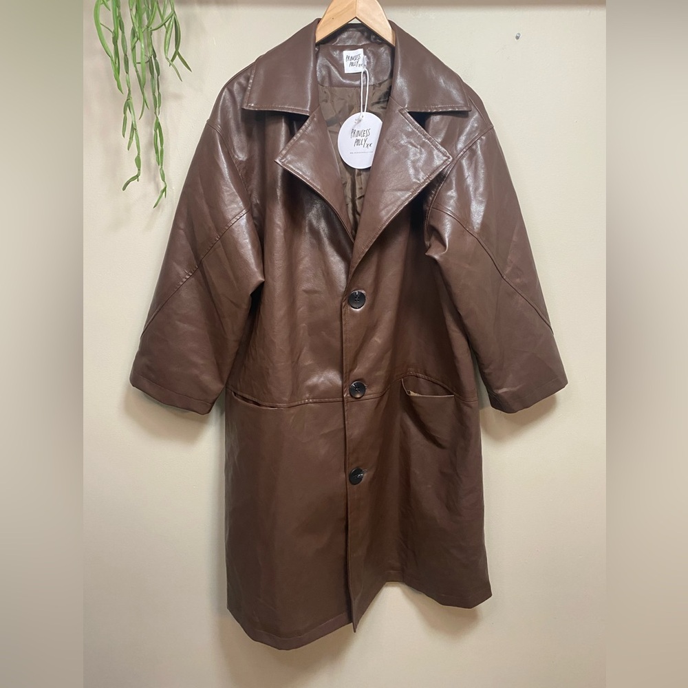 Princess Polly Brown Trench Coat - Picture 4 of 13